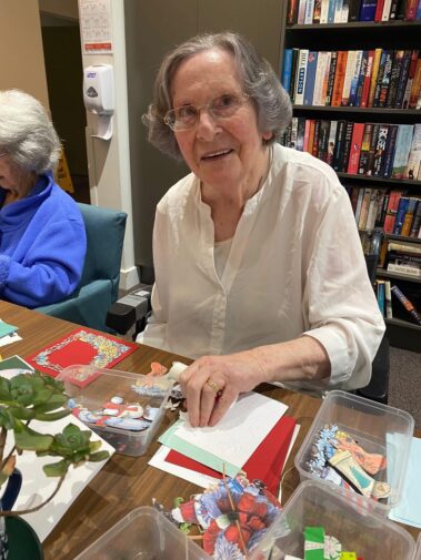 Resident enjoying an activity at Holmwood Aged Care in Healesville in May 2026